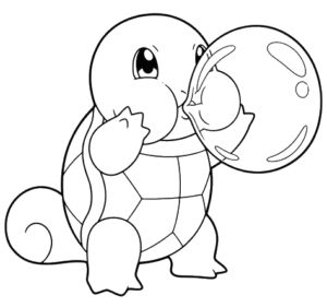 Friendly Water Reptile, Cartoon, Pokemon, Squirtle, easy, famous
