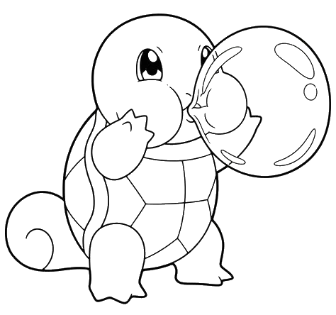 Friendly Water Reptile, Cartoon, Pokemon, Squirtle, easy, famous