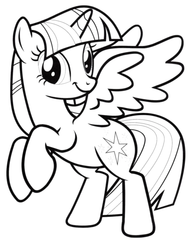 Pony Family Coloring, Cartoon, My_Little_Pony, Twilight_Sparkle, easy, famous