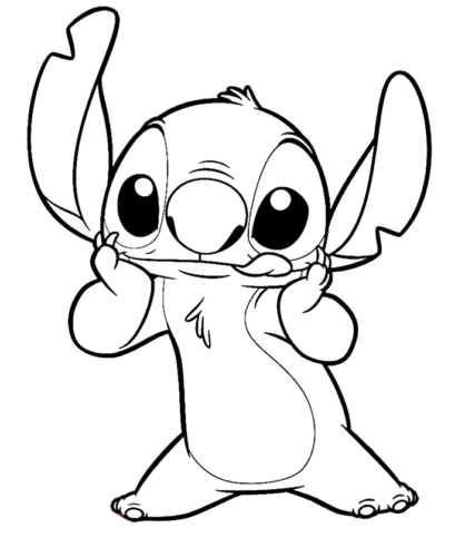 Cute Baby Stitch, Cartoon, Lilo_and_Stitch, Stitch, easy, famous