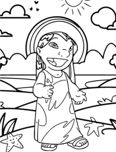 Moana Hugging Turtle, Cartoon, lilo_and_stitch, lilo, easy, famous