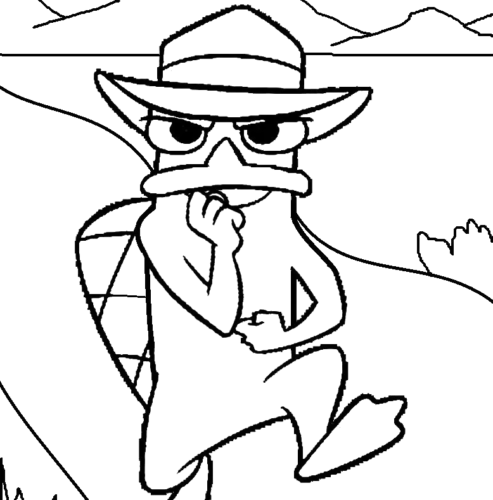 Sword Sketch, Cartoon, Phineas_and_Ferb, Perry_the_Platypus, easy, famous