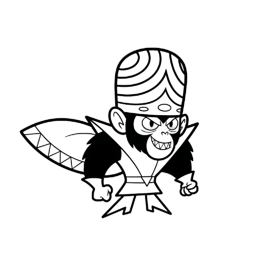 mojo jojo flying cape, Cartoon, The_Powerpuff_Girls, Mojo_Jojo, easy, famous