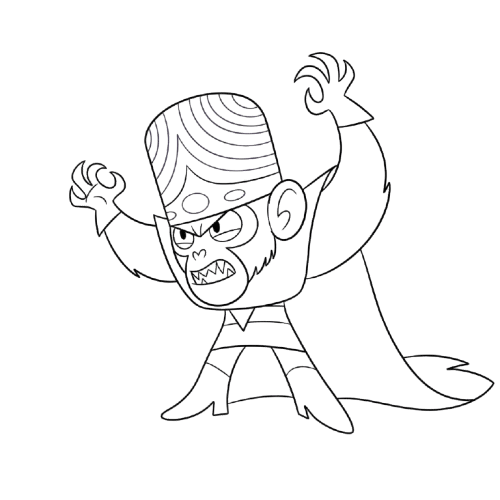 mojo jojo hovering, Cartoon, character, unknown, easy, US
